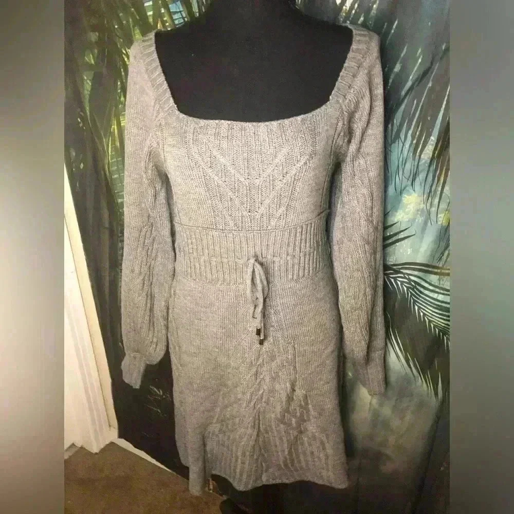 Grey Sweater Dress open back size small